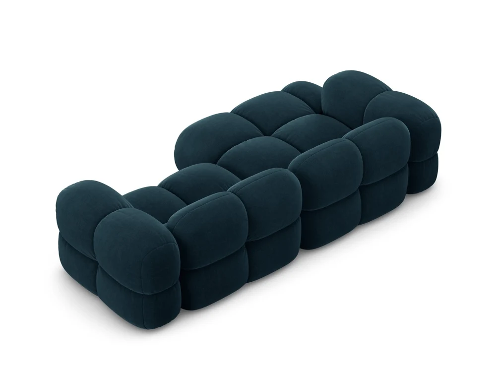 Sametový rohový gauč pro 3 osoby levý LORETTO petrol