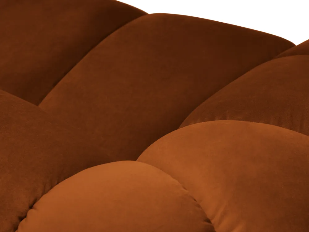 Sametový rohový gauč pro 3 osoby levý DIANA terrakota