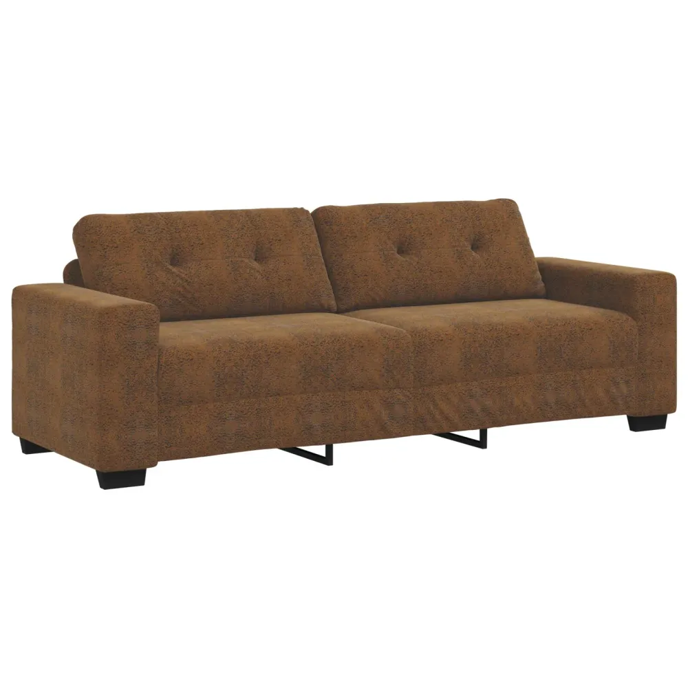 Set 2 hnědá látka, dřevo velká stylová pohovka obdélníková