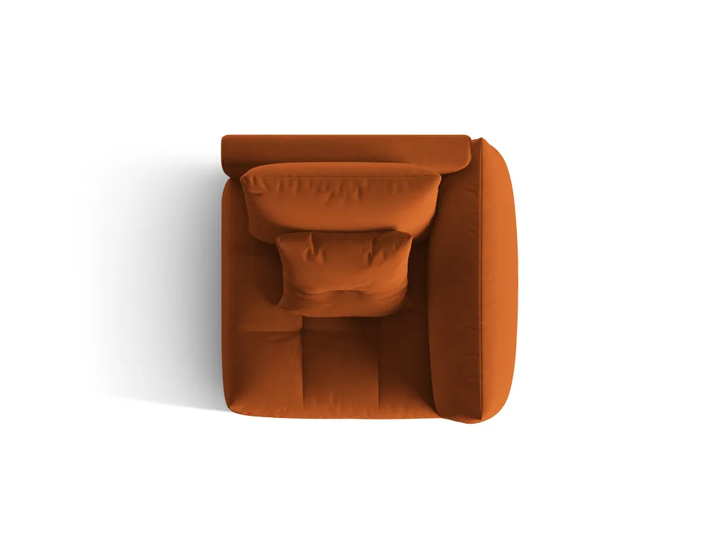 Sofá modulární sametová BLOOM - pravý prvek terracotta