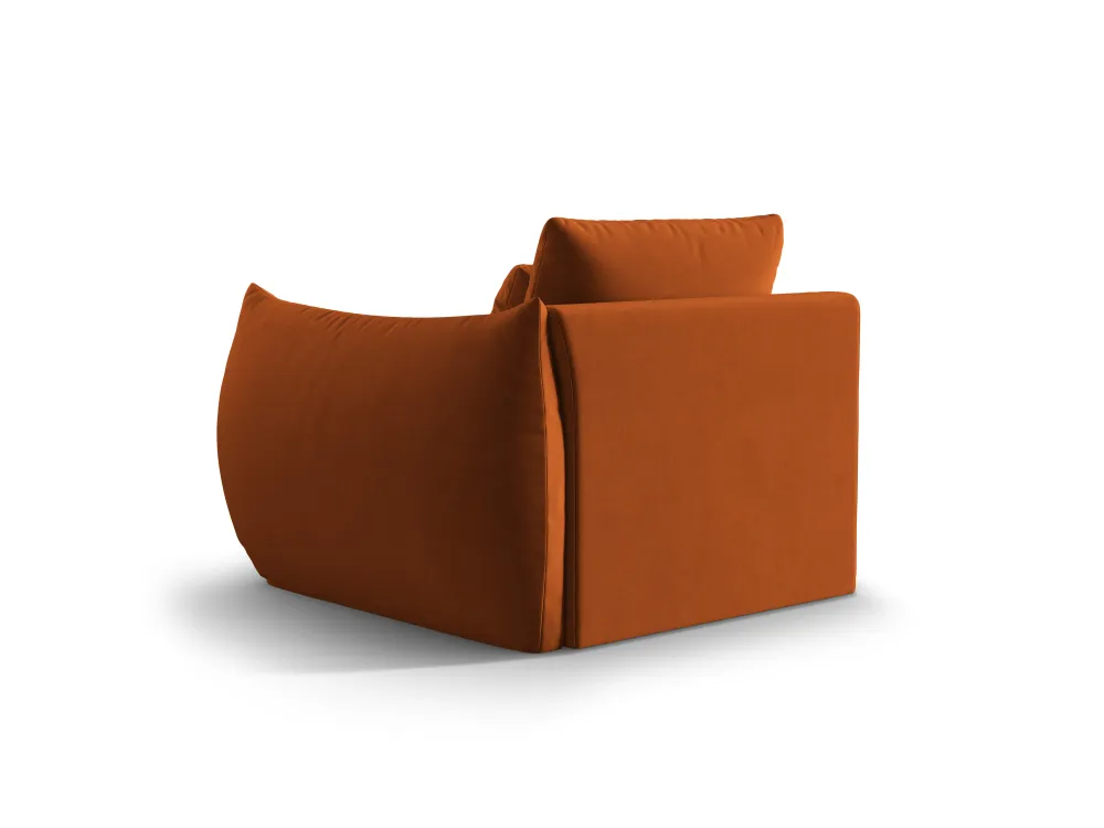 Sofá modulární sametová BLOOM - pravý prvek terracotta