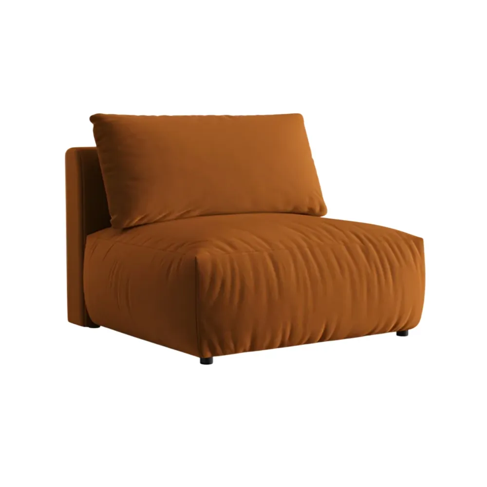 Sofá modulární sametová CHRIS - široký středový prvek terracotta