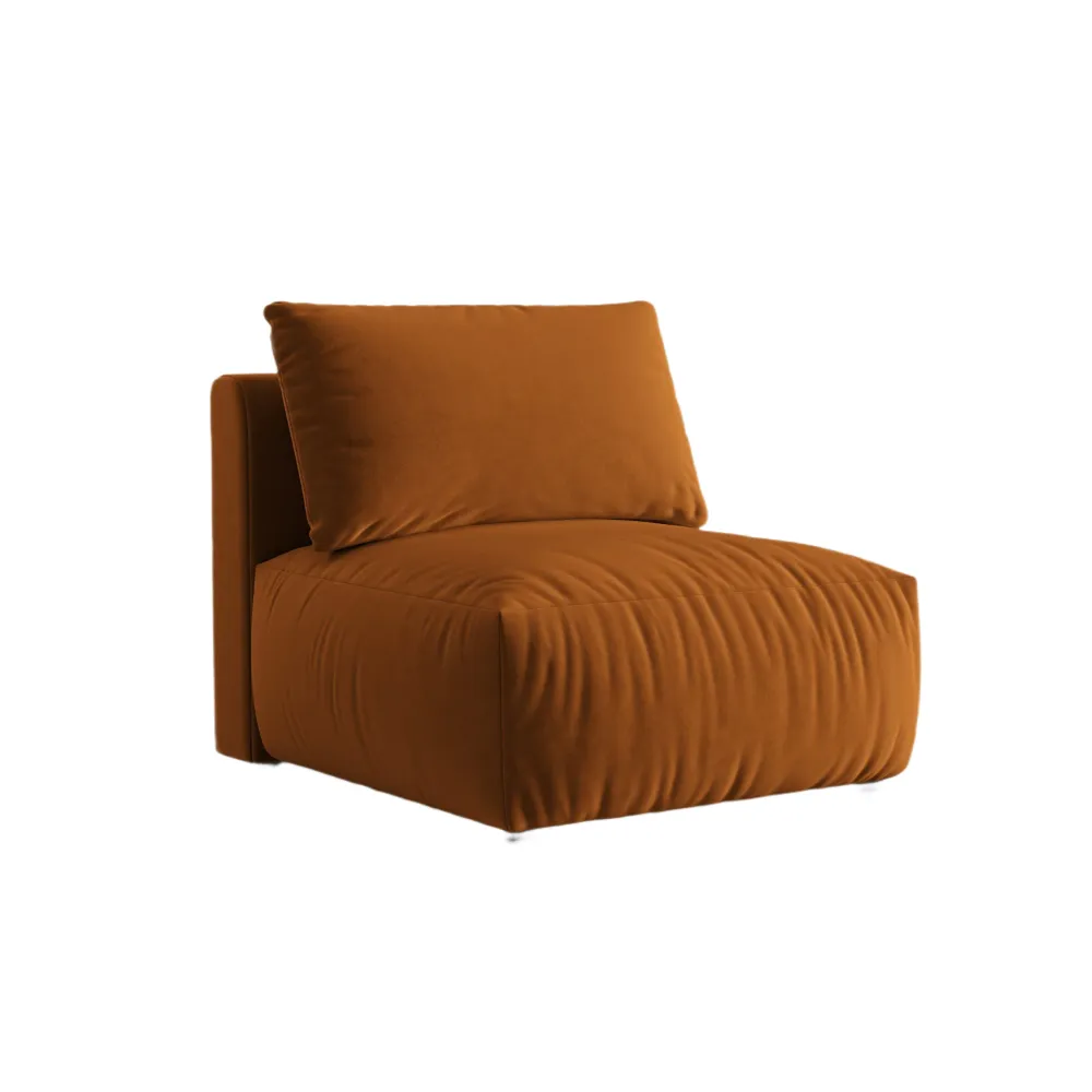 Sofá modulární sametová CHRIS - středový prvek terracotta
