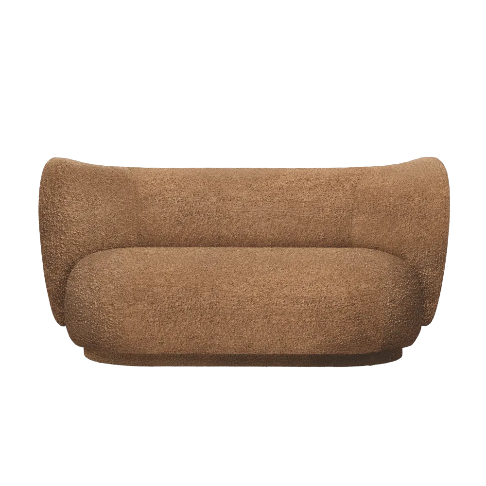 Sofa 2-osobová RICO kávový bouclé