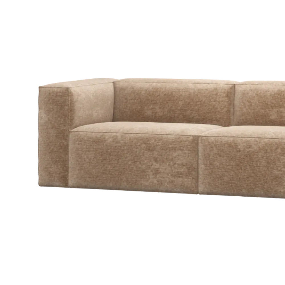 Sofa 3,5-osobová BEAN bledě růžový šenil