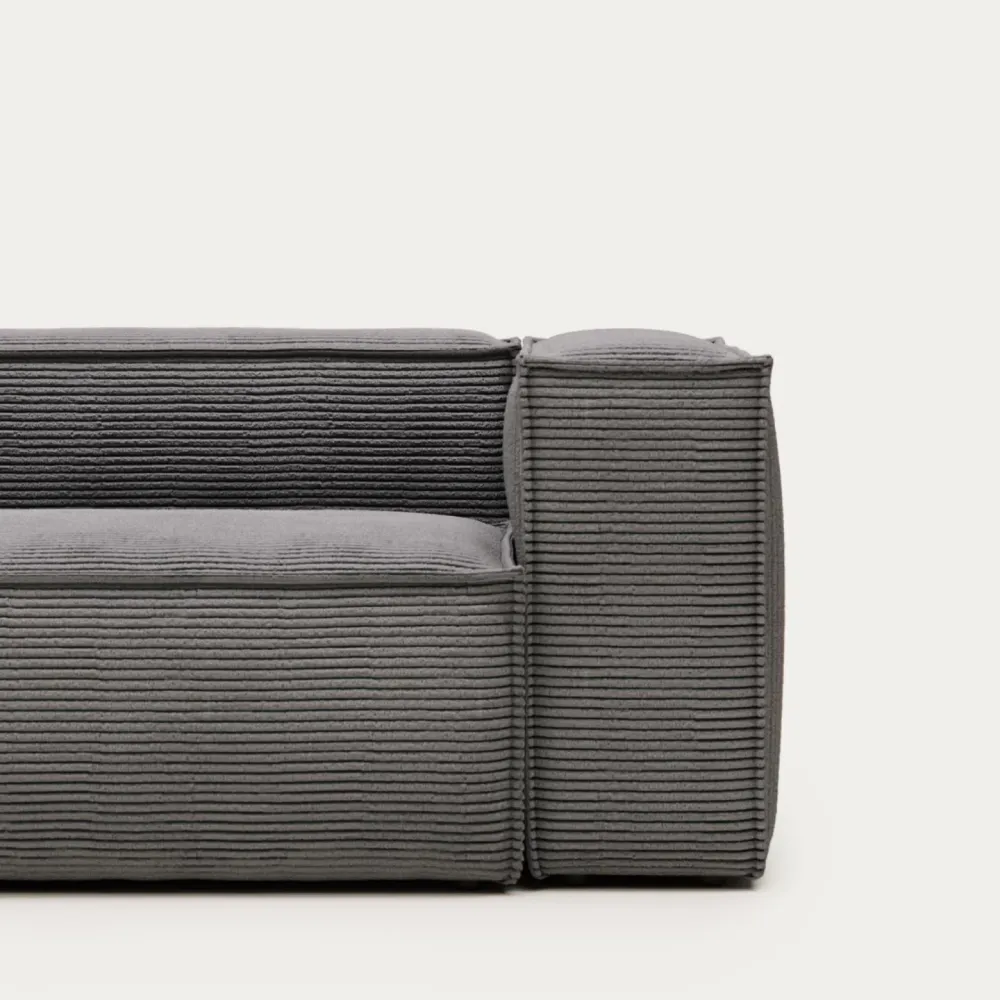 Sofa 3-osobová BLOK šedý štruks