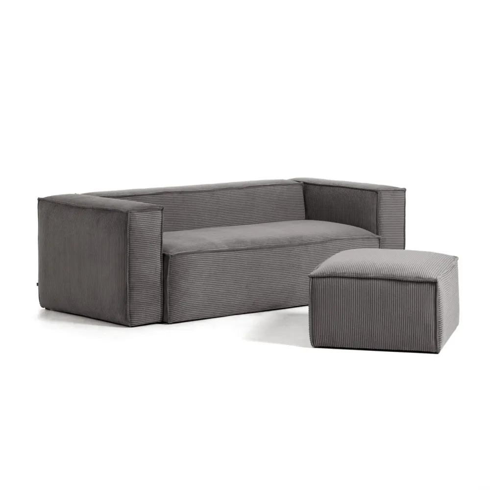 Sofa 3-osobová BLOK šedý štruks