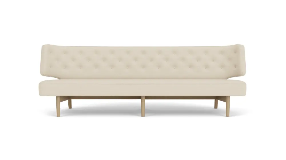 Sofa 3-osobová RADIOHUS béžová s dubovým podstavcem