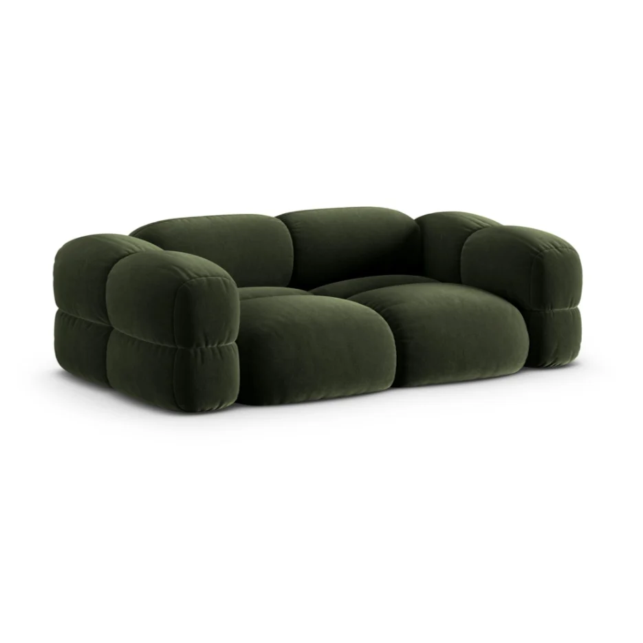 Sofa 3-osobová sametová LORETTO zelená