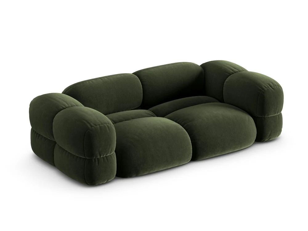 Sofa 3-osobová sametová LORETTO zelená