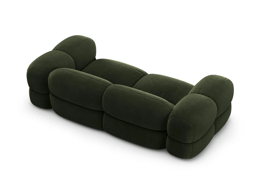 Sofa 3-osobová sametová LORETTO zelená