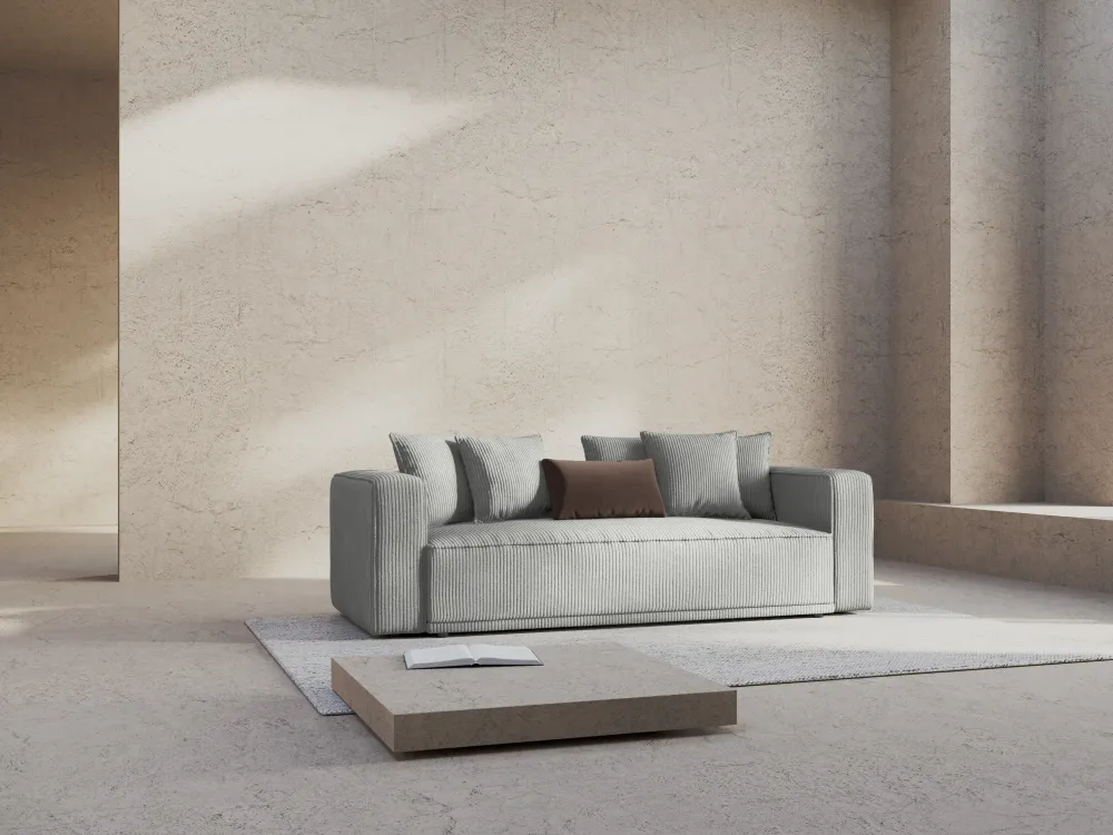 Sofa s funkcí spaní RIBES šedý štruks