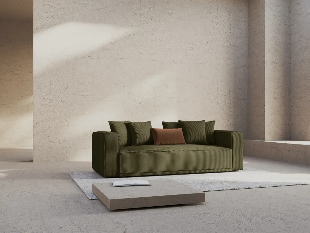 Sofa s funkcí spaní RIBES zelený štruks