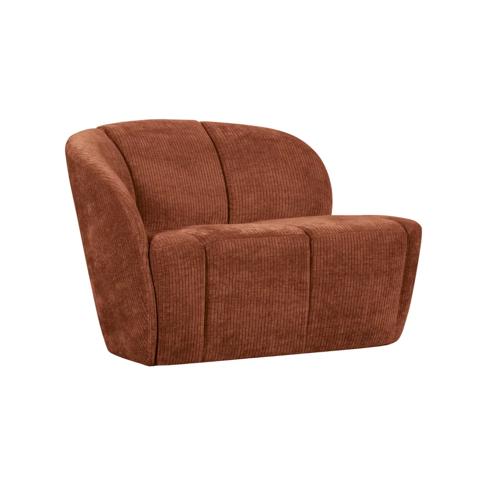 Sofa levostranná 2-osobová MOJO rezavě hnědý samet