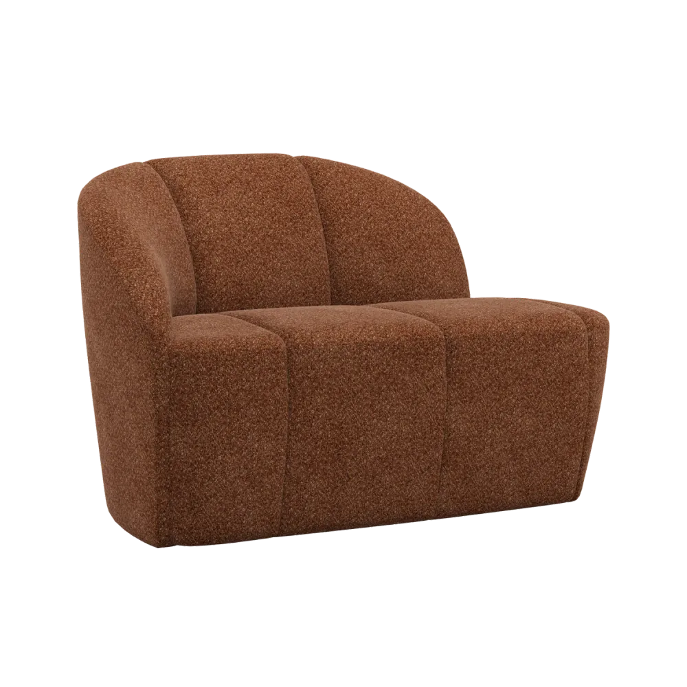 Sofa levostranná 2-osobová MOJO rezavě hnědá beránek