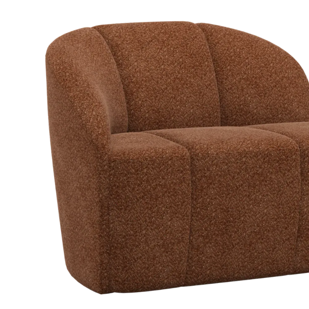 Sofa levostranná 2-osobová MOJO rezavě hnědá beránek