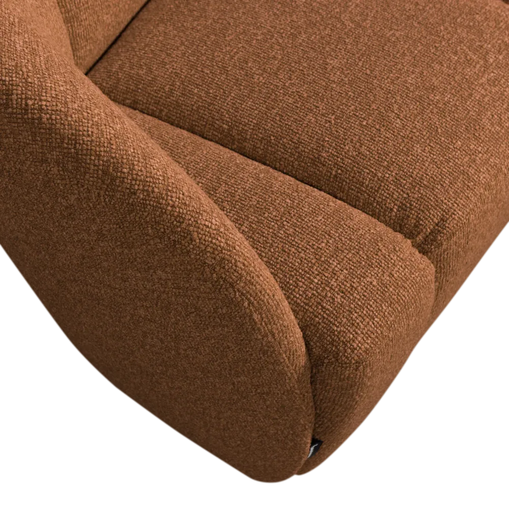 Sofa levostranná 2-osobová MOJO rezavě hnědý melange boucle