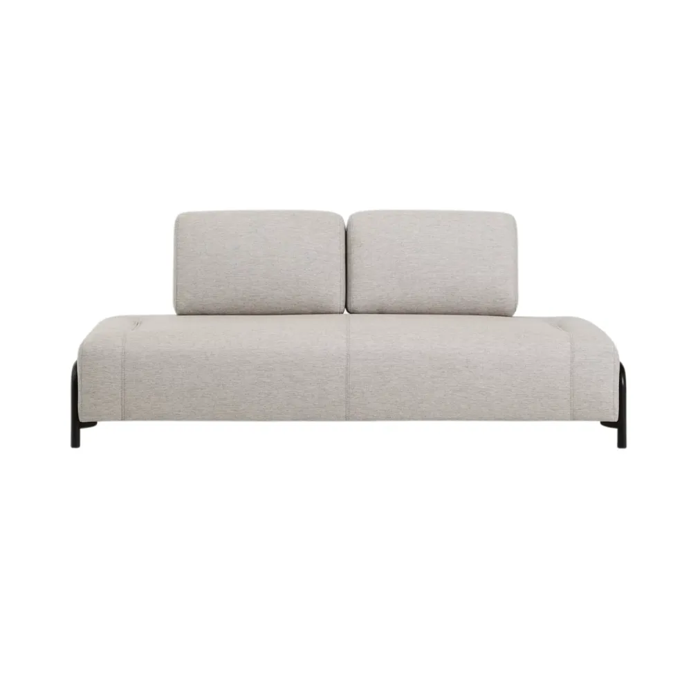 Sofa modulární 2-místná COMPO šedobéžová s černým podstavcem
