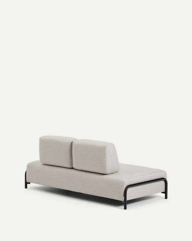 Sofa modulární 2-místná COMPO šedobéžová s černým podstavcem