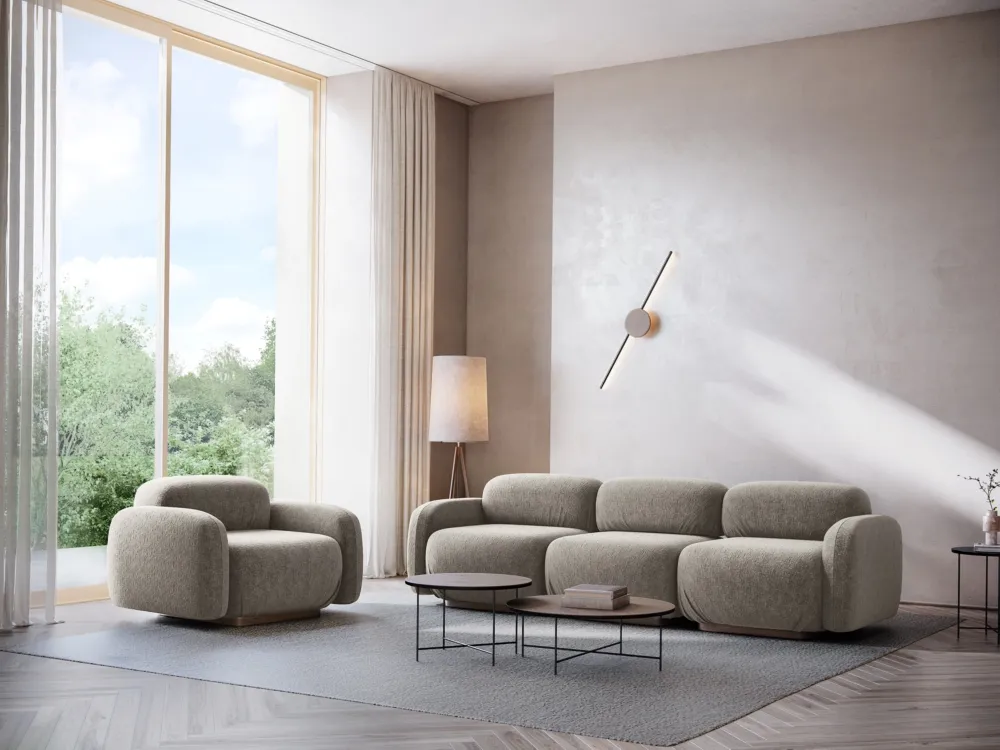 Sofa modulární 3-místná AILANI ecru boucle