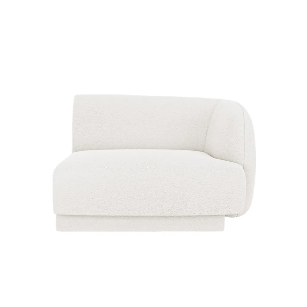 Sofa modulární MILEY - pravostranný modul bílý boucle