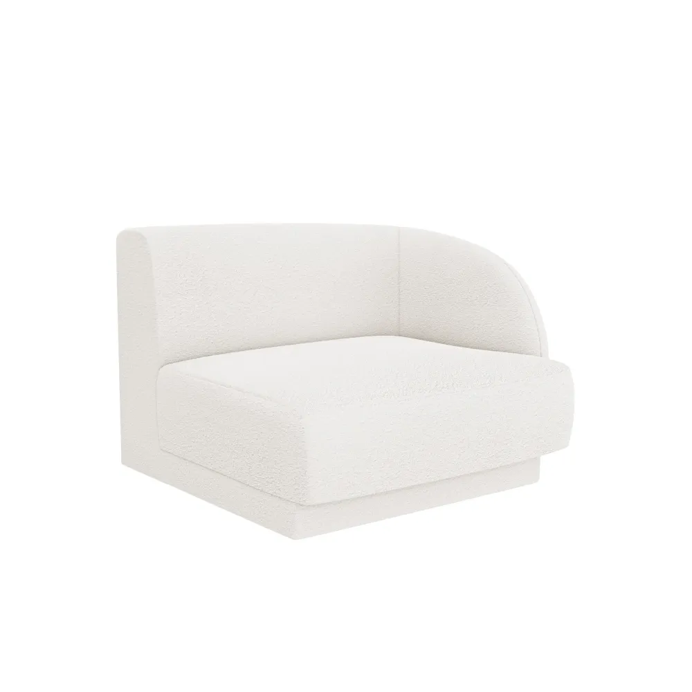 Sofa modulární MILEY - pravostranný modul bílý boucle