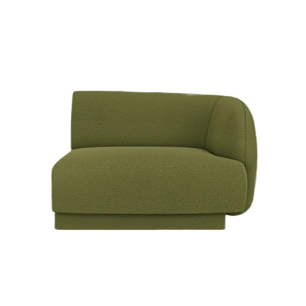 Sofa modulární MILEY - pravostranný modul zelený boucle