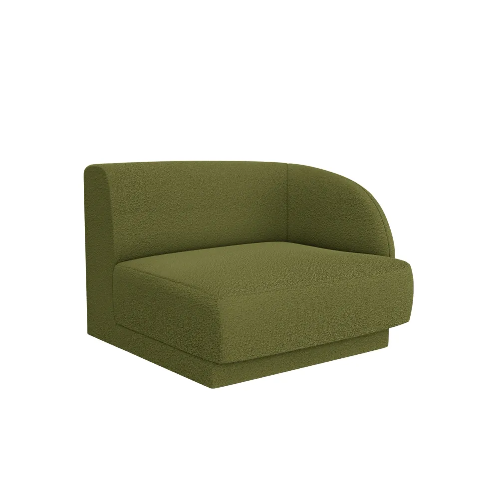 Sofa modulární MILEY - pravostranný modul zelený boucle