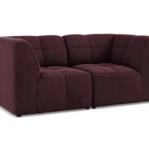 Sofa modulární sametová 2-místná ALOHA burgundská