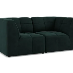 Sofa modulární sametová 2-místná ALOHA šedozelená