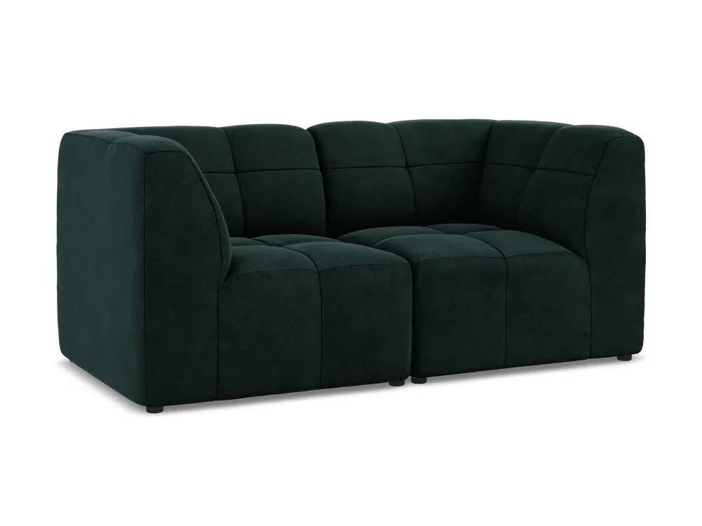 Sofa modulární sametová 2-místná ALOHA šedozelená