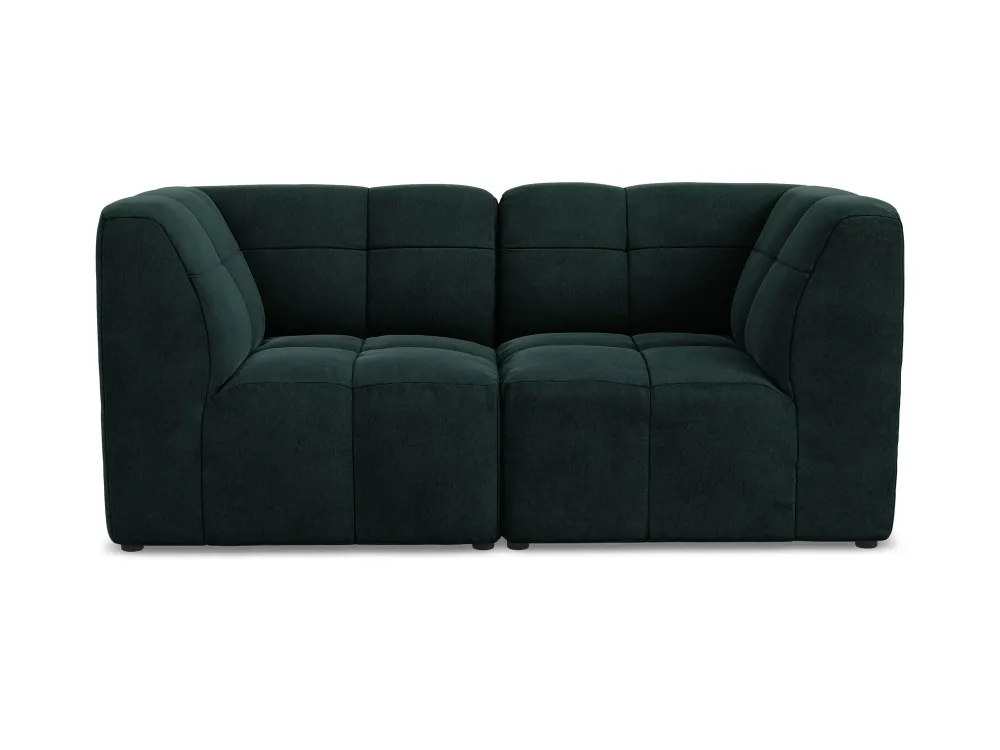 Sofa modulární sametová 2-místná ALOHA šedozelená