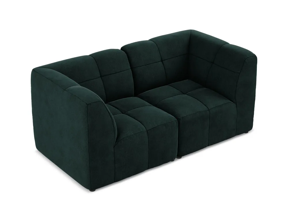 Sofa modulární sametová 2-místná ALOHA šedozelená
