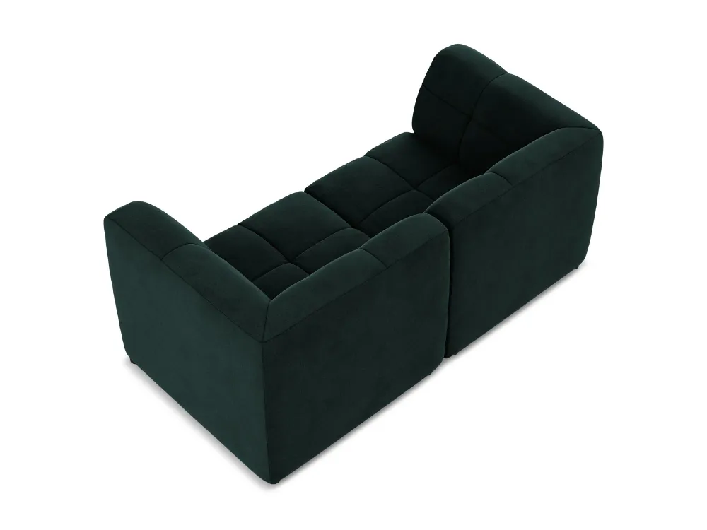 Sofa modulární sametová 2-místná ALOHA šedozelená