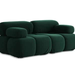 Sofa modulární sametová 2-místná LOKUA lahvově zelená