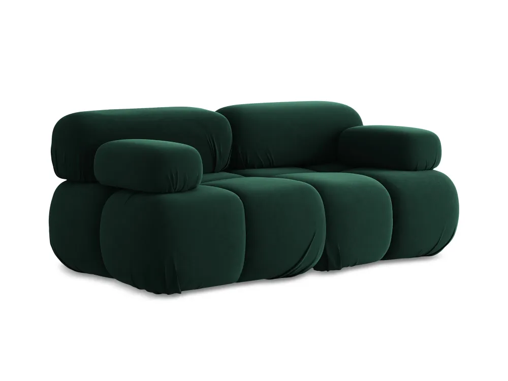 Sofa modulární sametová 2-místná LOKUA lahvově zelená