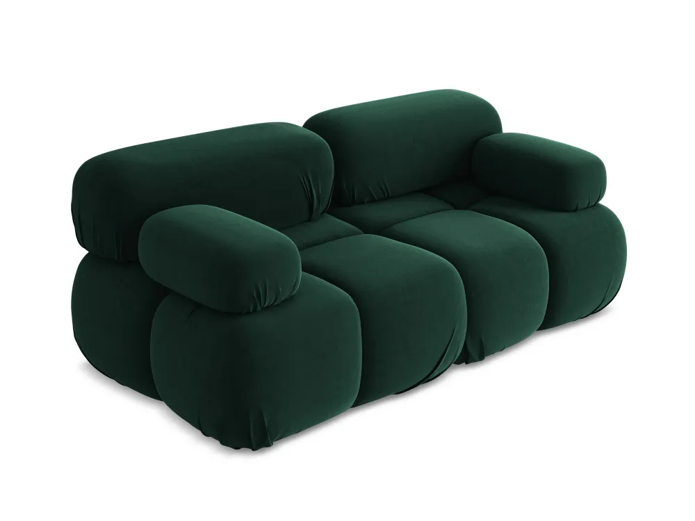 Sofa modulární sametová 2-místná LOKUA lahvově zelená