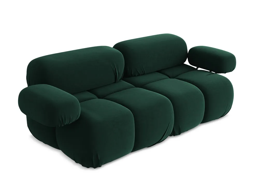 Sofa modulární sametová 2-místná LOKUA lahvově zelená