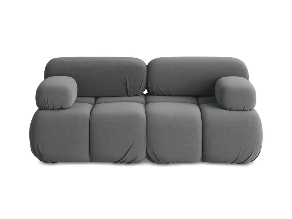 Sofa modulární sametová 2-místná LOKUA ocelově šedá