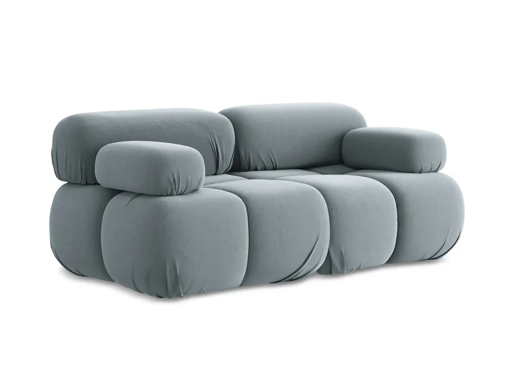 Sofa modulární sametová 2-místná LOKUA světle modrá