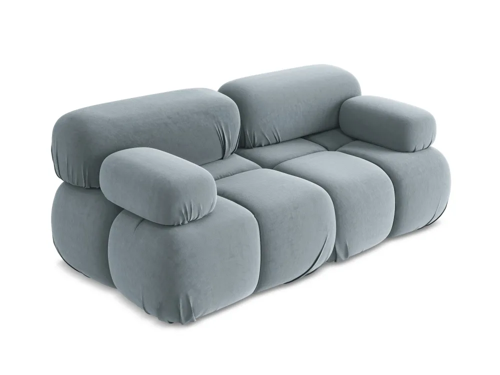 Sofa modulární sametová 2-místná LOKUA světle modrá