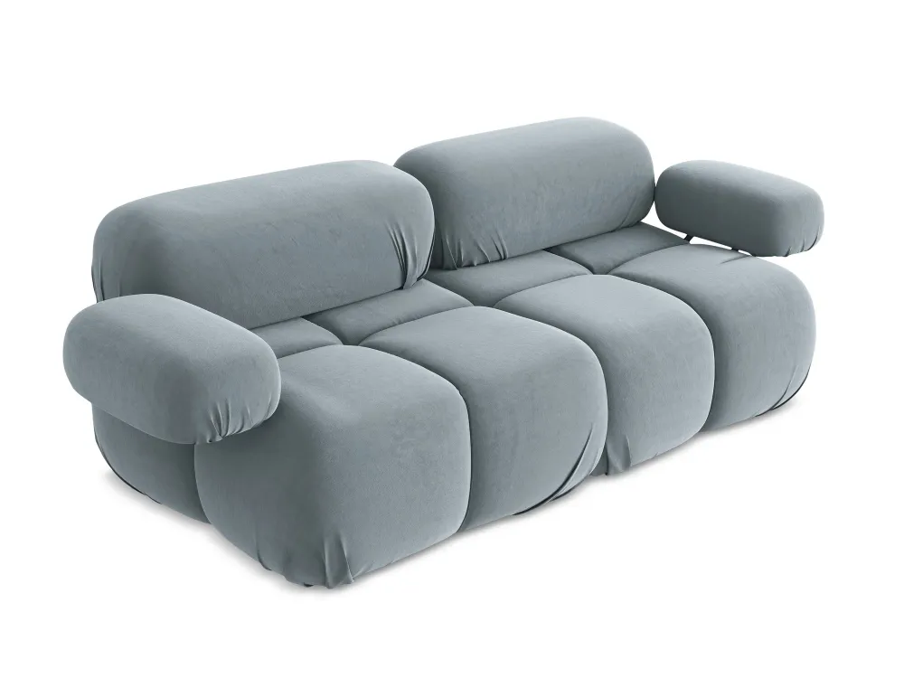 Sofa modulární sametová 2-místná LOKUA světle modrá
