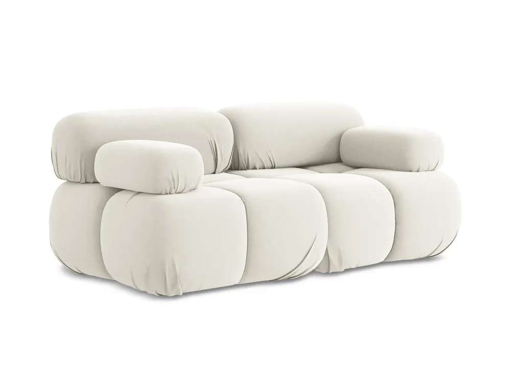 Sofa modulární sametová 2-místná LOKUA světle béžová