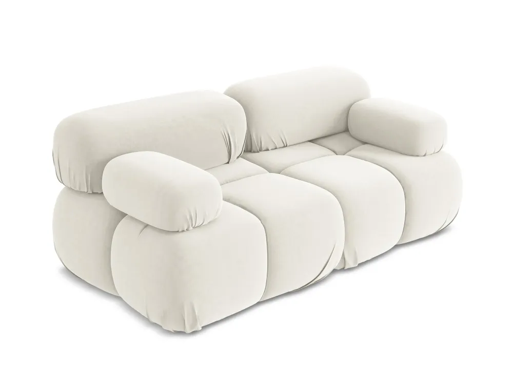 Sofa modulární sametová 2-místná LOKUA světle béžová