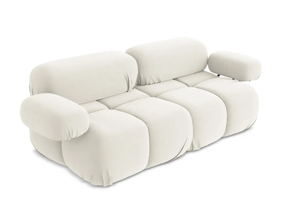 Sofa modulární sametová 2-místná LOKUA světle béžová