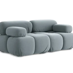 Sofa modulární sametová 2-místná LOKUA světle modrá