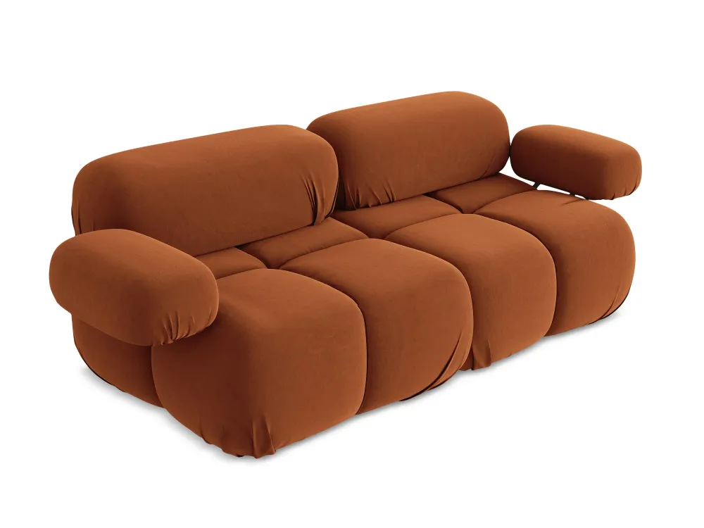 Sofa modulární sametová 2-místná LOKUA terakota