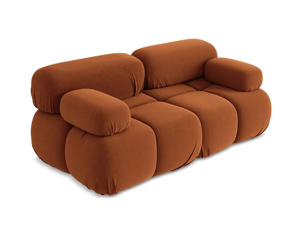 Sofa modulární sametová 2-místná LOKUA terakota