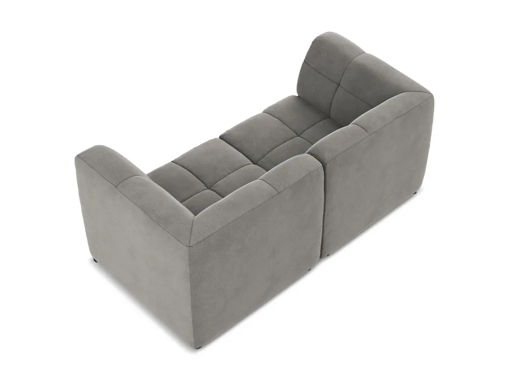 Sofa modulární sametová 2-osobová ALOHA šedá
