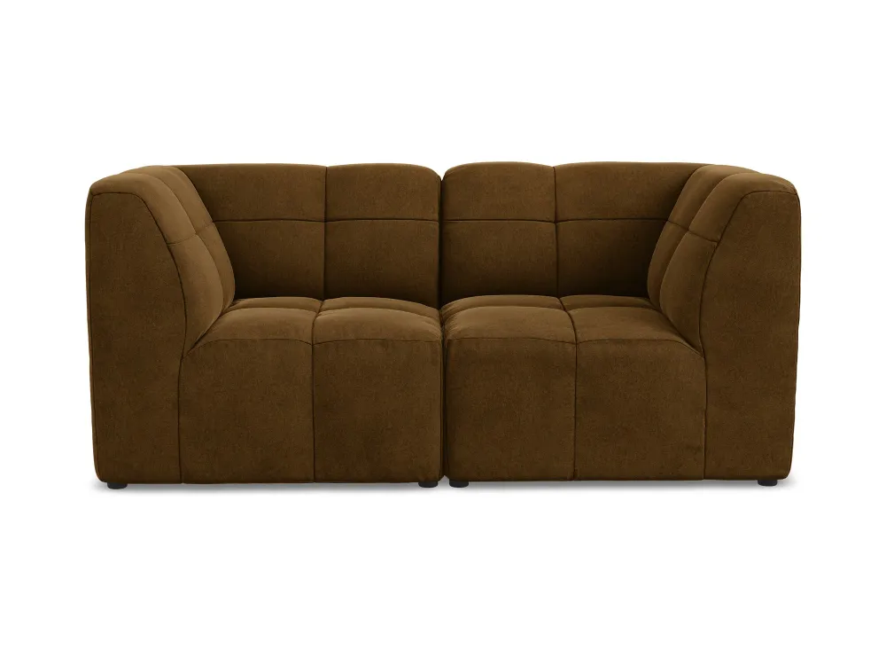 Sofa modulární sametová 2-osobová ALOHA hořčicová